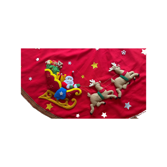 Handmade Felt Christmas Tree Skirt – Santa & Friends Holiday Decor