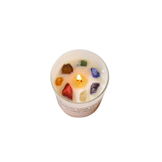 Natural Crystal Stone Aromatherapy Candle Soy Wax Smokeless