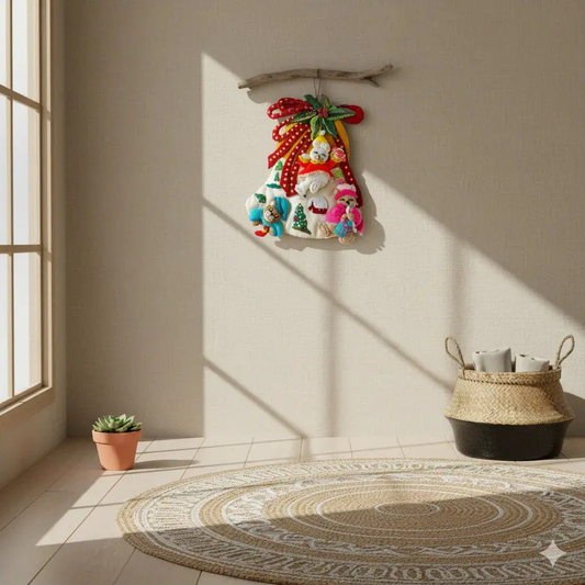 Handmade Christmas Bell with Felt & Bears Mi Tierra Crafts