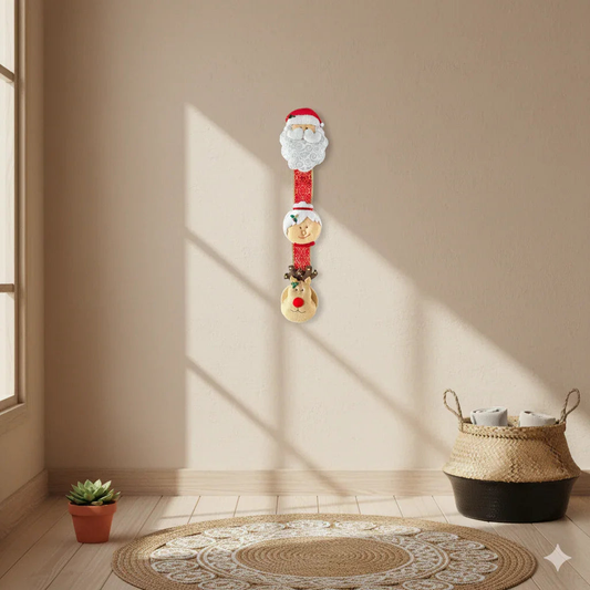 Handmade 🎅 Christmas Trio Decoration – Santa, Mrs. Claus & Reindeer in Felt Mi Tierra Crafts