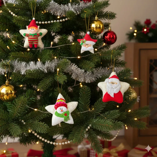 Handmade 6" Harlequin Christmas Tree Charm Mi Tierra Crafts